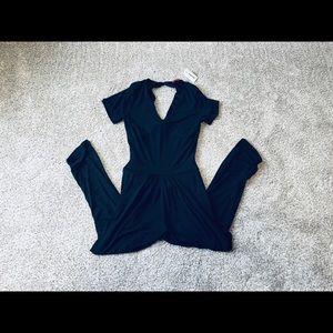 Red BKE Buckle Jumpsuit Romper